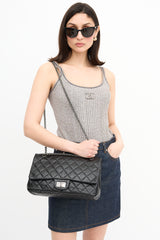 Chanel 2011 Black Leather 2.55 Reissue 227 Flap Bag