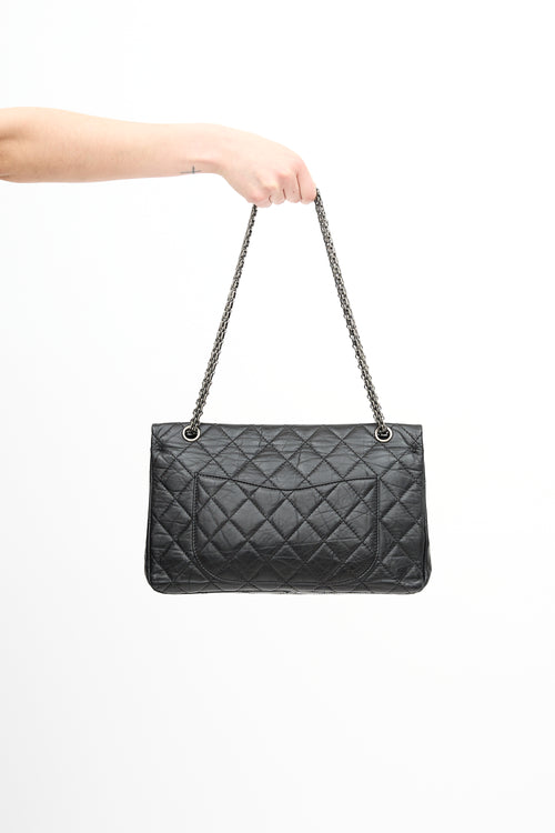 Chanel 2011 Black Leather 2.55 Reissue 227 Flap Bag