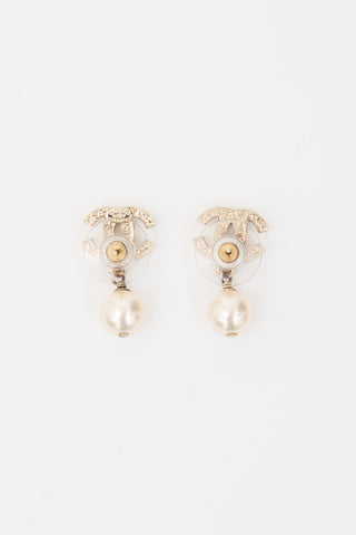 Chanel 2011 Faux Pearl CC Earrings
