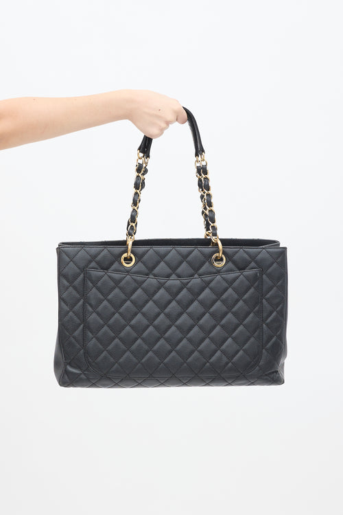 Chanel 2012 Black Caviar Grand Shopper Tote Bag