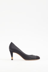 Chanel Spring 2012 Black & Gold Leather CC Tip Heel