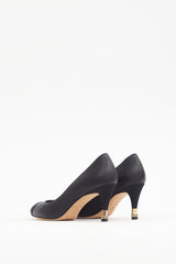 Chanel Spring 2012 Black & Gold Leather CC Tip Heel