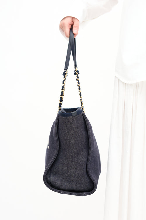 Chanel 2012 Blue Denim Small Deauville Tote Bag