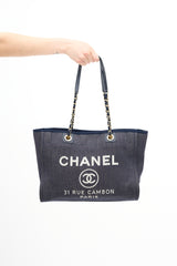 Chanel 2012 Blue Denim Small Deauville Tote Bag