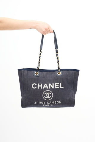 Chanel 2012 Blue Denim Small Deauville Tote Bag