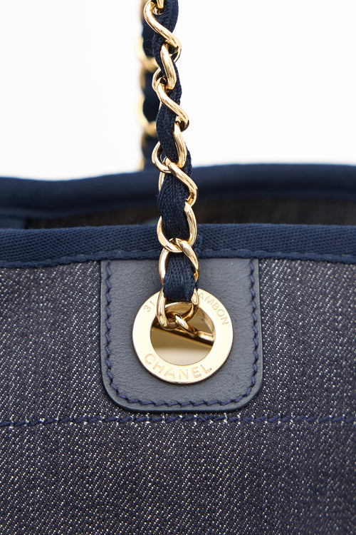 Chanel 2012 Blue Denim Small Deauville Tote Bag