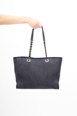 Chanel 2012 Blue Denim Small Deauville Tote Bag