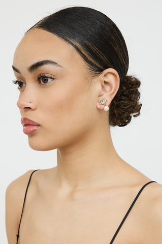Chanel 2012 CC Pearl Drop Earrings