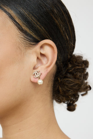 Chanel 2012 CC Pearl Drop Earrings
