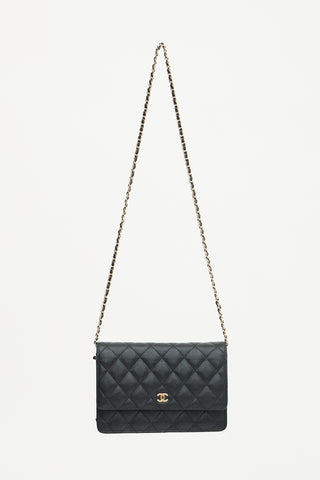 Chanel 2012 Quilted Caviar Wallet On Chain Bag