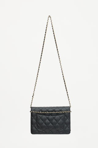 Chanel 2012 Quilted Caviar Wallet On Chain Bag