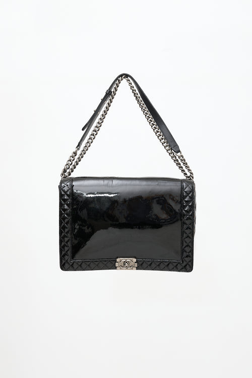 Chanel 2013 - 2014 Patent Large Reverso Boy Bag