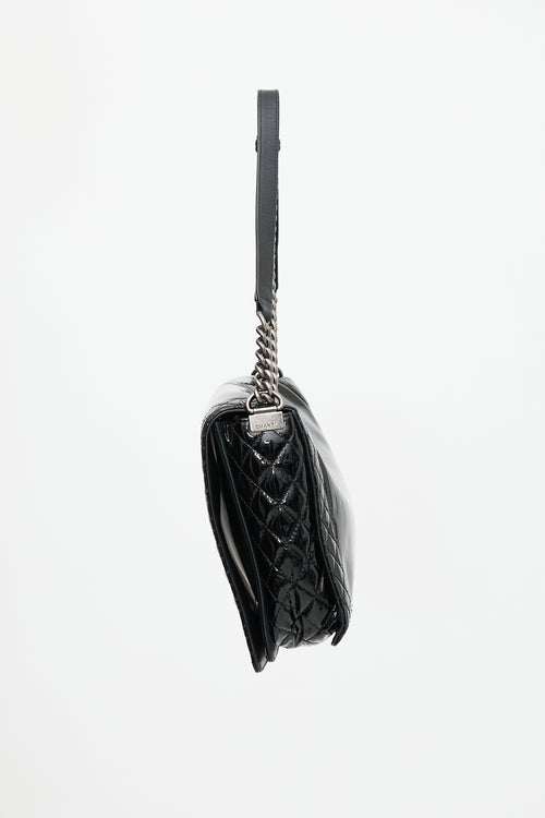 Chanel 2013 - 2014 Patent Large Reverso Boy Bag