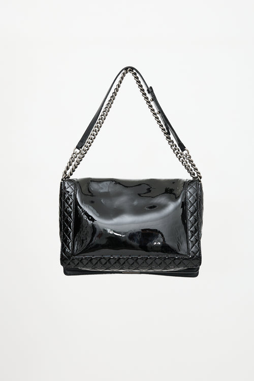 Chanel 2013 - 2014 Patent Large Reverso Boy Bag
