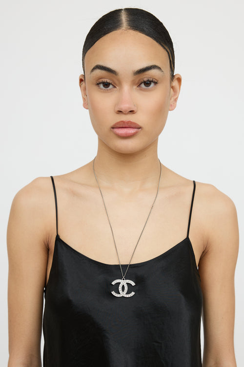 Chanel 2014 Crystal CC Chain Necklace
