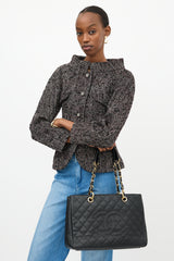 Chanel 2018 Black Caviar Grand Shopping Tote Bag