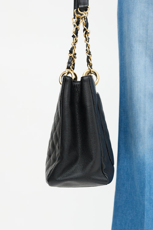 Chanel 2019 Black Caviar Grand Shopping Tote Bag