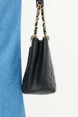 Chanel 2020 Black Caviar Grand Shopping Tote Bag