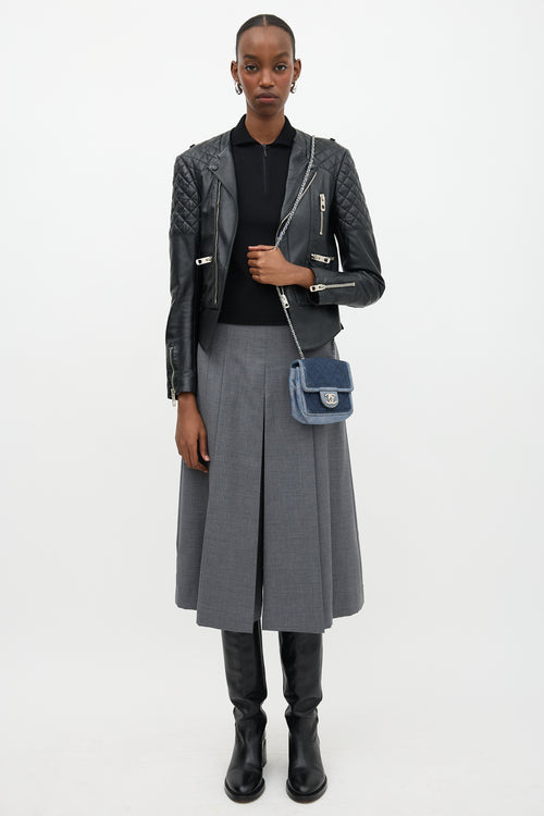 Chanel 2014 Denim Classic Flap Mini Medallion Bag