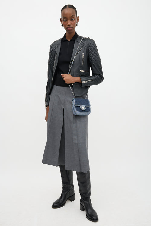 Chanel 2014 Denim Classic Flap Mini Medallion Bag