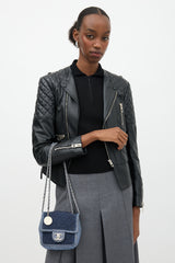 Chanel 2014 Denim Classic Flap Mini Medallion Bag