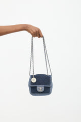 Chanel 2014 Denim Classic Flap Mini Medallion Bag