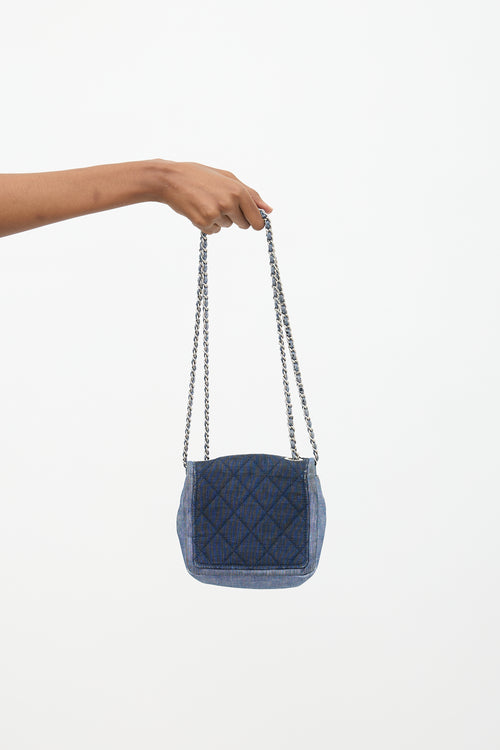 Chanel 2014 Denim Classic Flap Mini Medallion Bag