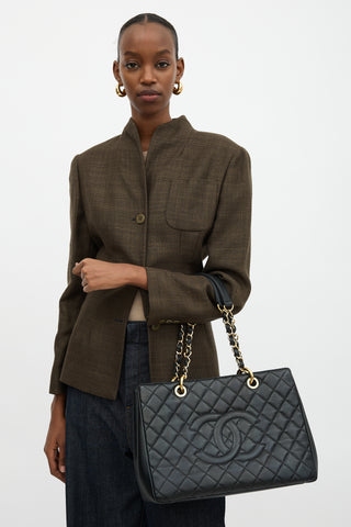Chanel 2014 Quilted Caviar Grand Shopping Tote Bag