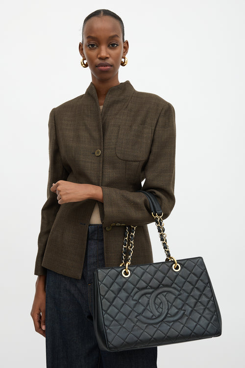 Chanel 2014 Quilted Caviar Grand Shopping Tote Bag