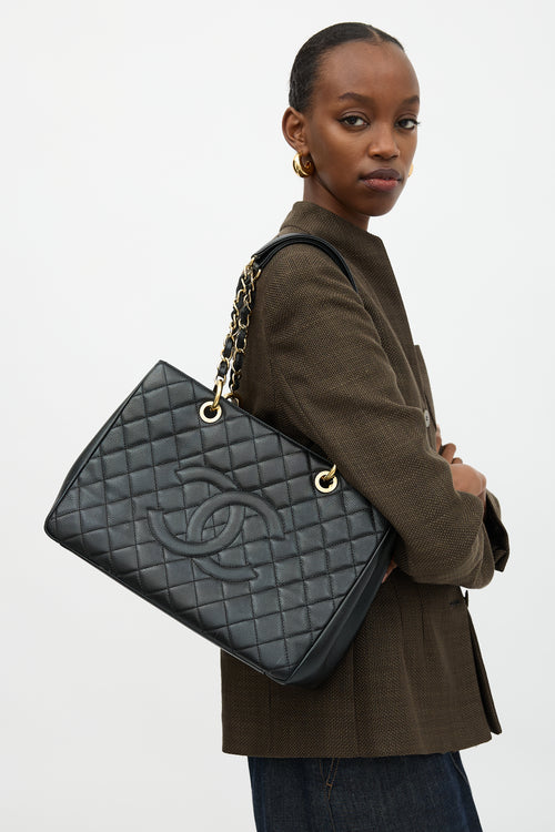 Chanel 2014 Quilted Caviar Grand Shopping Tote Bag