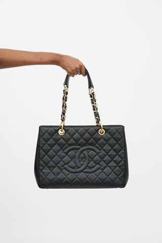 Chanel 2014 Quilted Caviar Grand Shopping Tote Bag