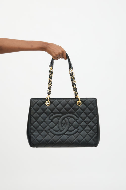 Chanel 2014 Quilted Caviar Grand Shopping Tote Bag