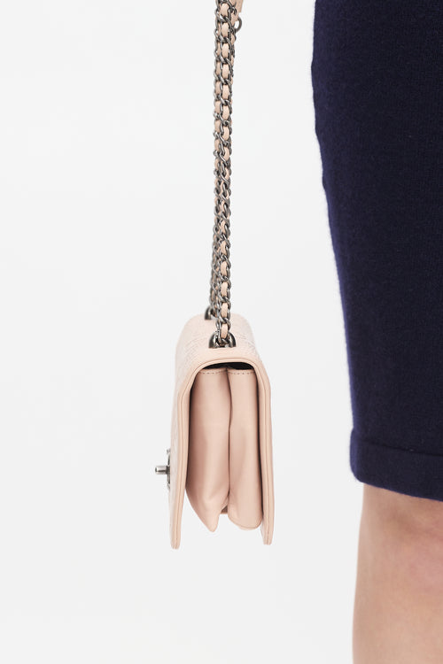 Chanel 2015 Pink Leather Small Korean Garden Flap Bag