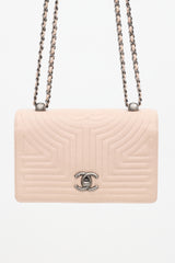 Chanel 2015 Pink Leather Small Korean Garden Flap Bag