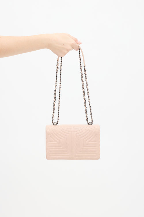 Chanel 2015 Pink Leather Small Korean Garden Flap Bag