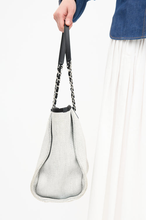 Chanel 2016 Grey Woven Small Deauville Tote Bag