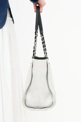 Chanel 2016 Grey Woven Small Deauville Tote Bag
