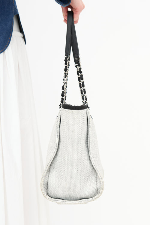 Chanel 2016 Grey Woven Small Deauville Tote Bag