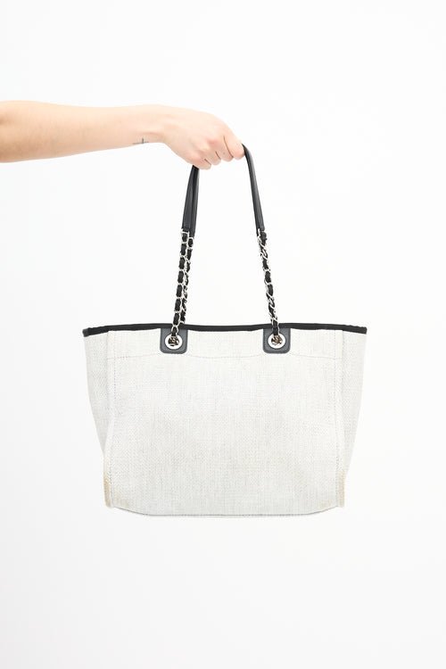 Chanel 2016 Grey Woven Small Deauville Tote Bag