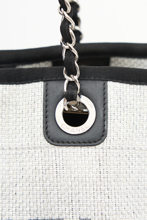 Chanel 2016 Grey Woven Small Deauville Tote Bag
