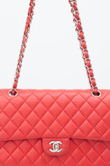 Chanel 2016 Red Leather Medium Double Flap Bag