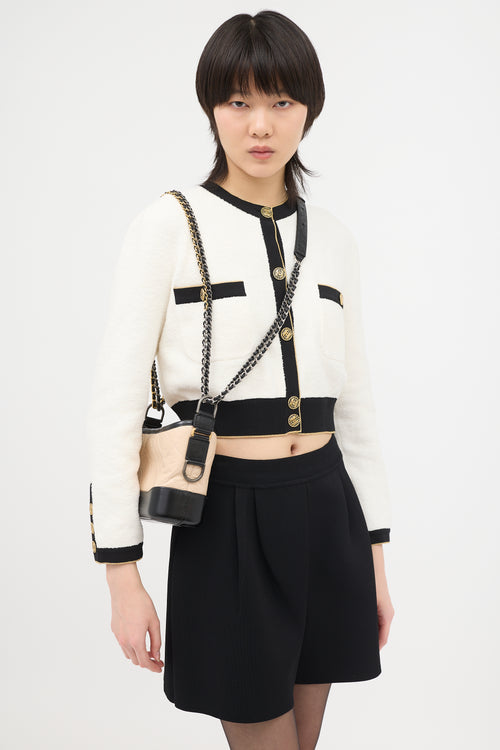 Chanel 2022 Black & Beige Leather Small Gabrielle Bag