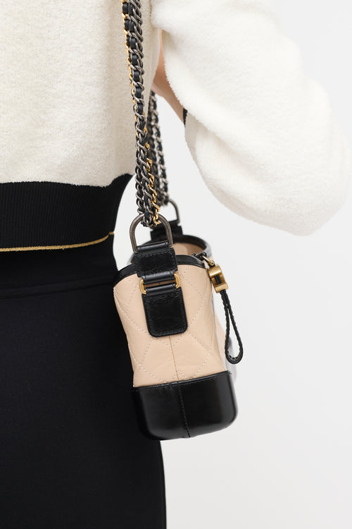 Chanel 2026 Black & Beige Leather Small Gabrielle Bag