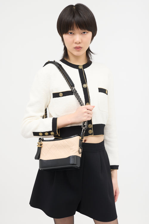Chanel 2027 Black & Beige Leather Small Gabrielle Bag