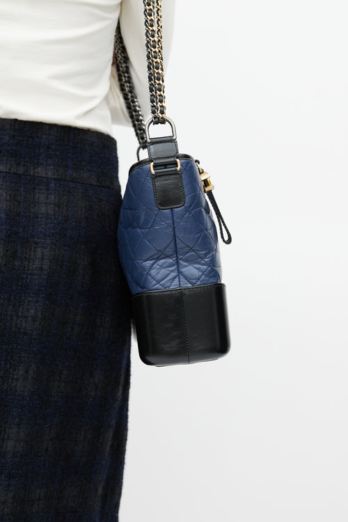 Chanel 2018 Black & Navy Gabrielle Crossbody Bag