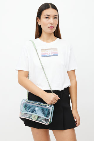 Chanel 2018 Blue PVC Coco Splash Mini Shoulder Bag