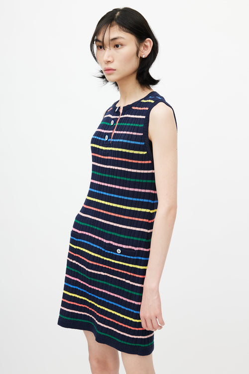 Chanel 2018 Multicolour Knit Striped Tank Dress
