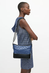 Chanel 2018  Navy & Black Quilted Gabrielle Shoulder Bag