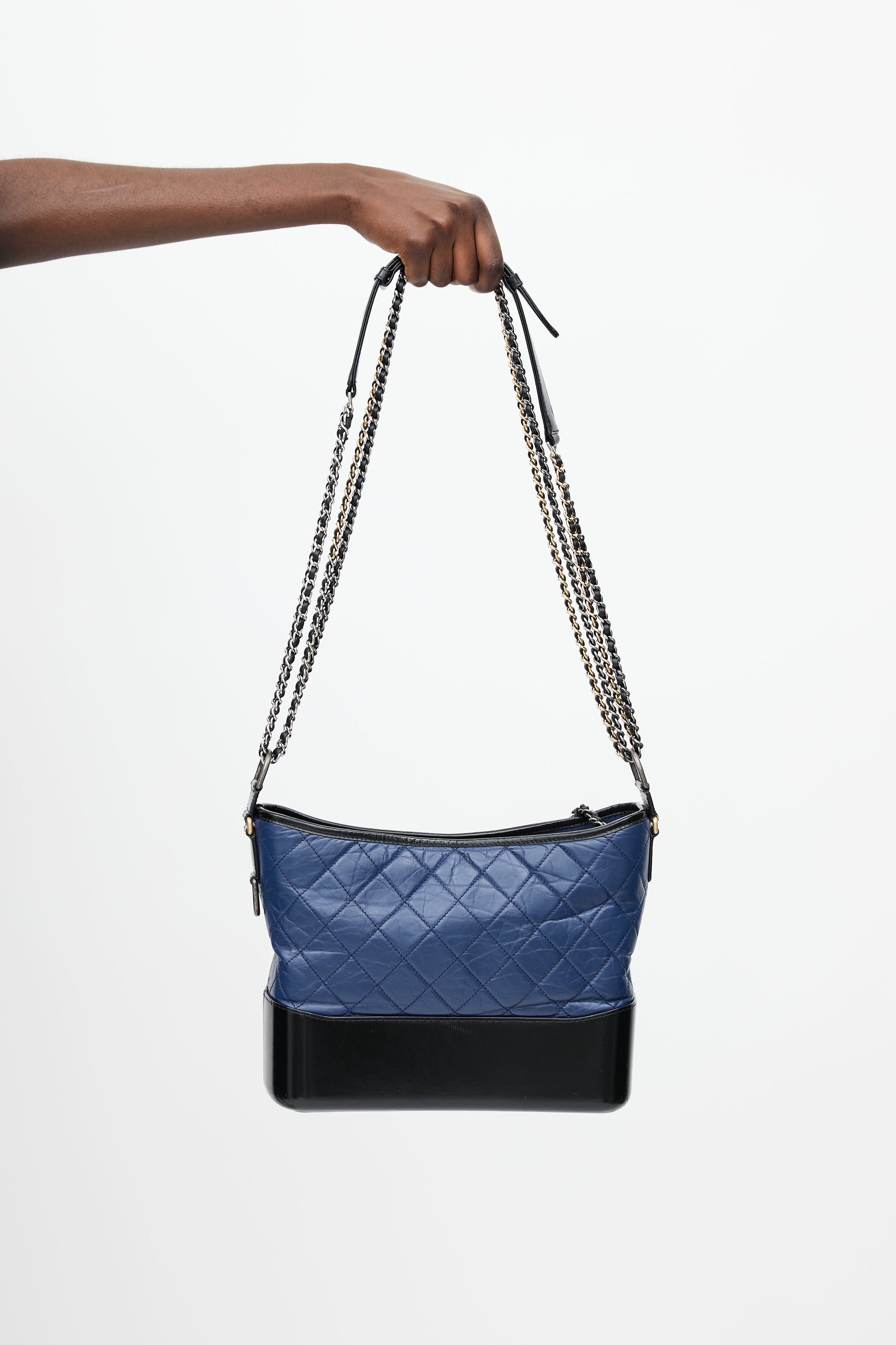 Chanel Gabrielle Logo Hobo Quilted Felt and Calfskin Small