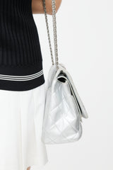 Chanel 2018 Silver Quilted 2.55 Reissue 227 Flap Bag